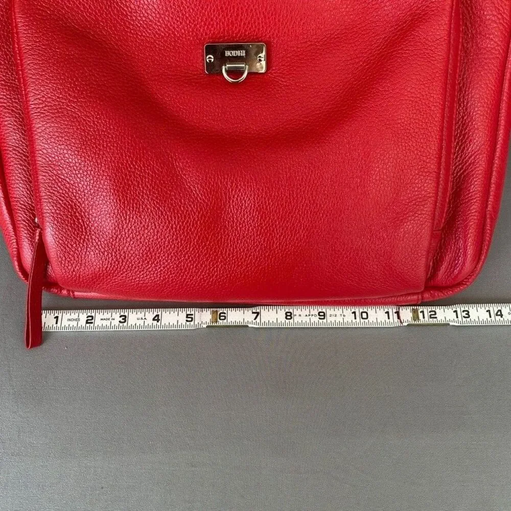NWT BODHI Tech Collection Red Leather Laptop Tote MacBook iPad Bag 13